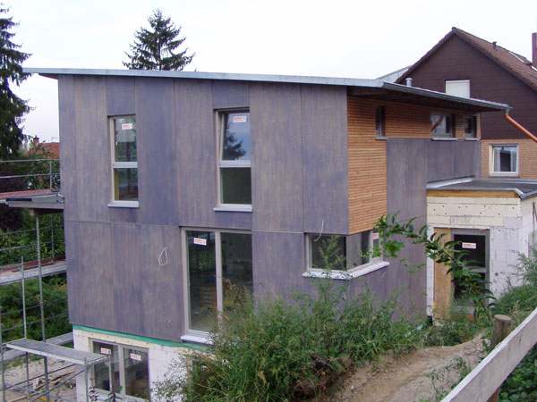 Holzrahmenbau eines Einfamilienhauses